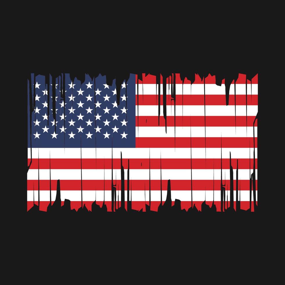 American Flag Brush Vector