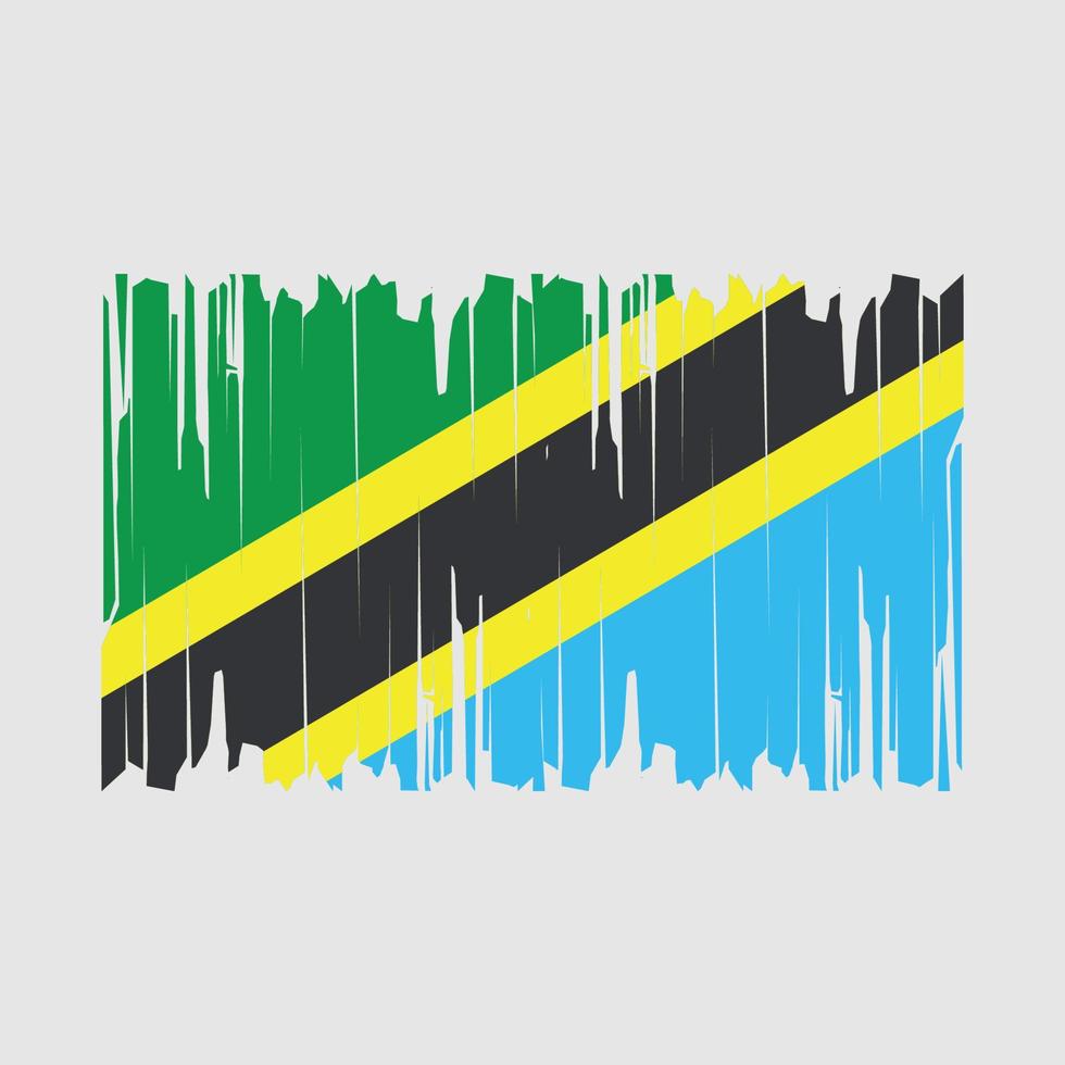 vector de pincel de bandera de tanzania