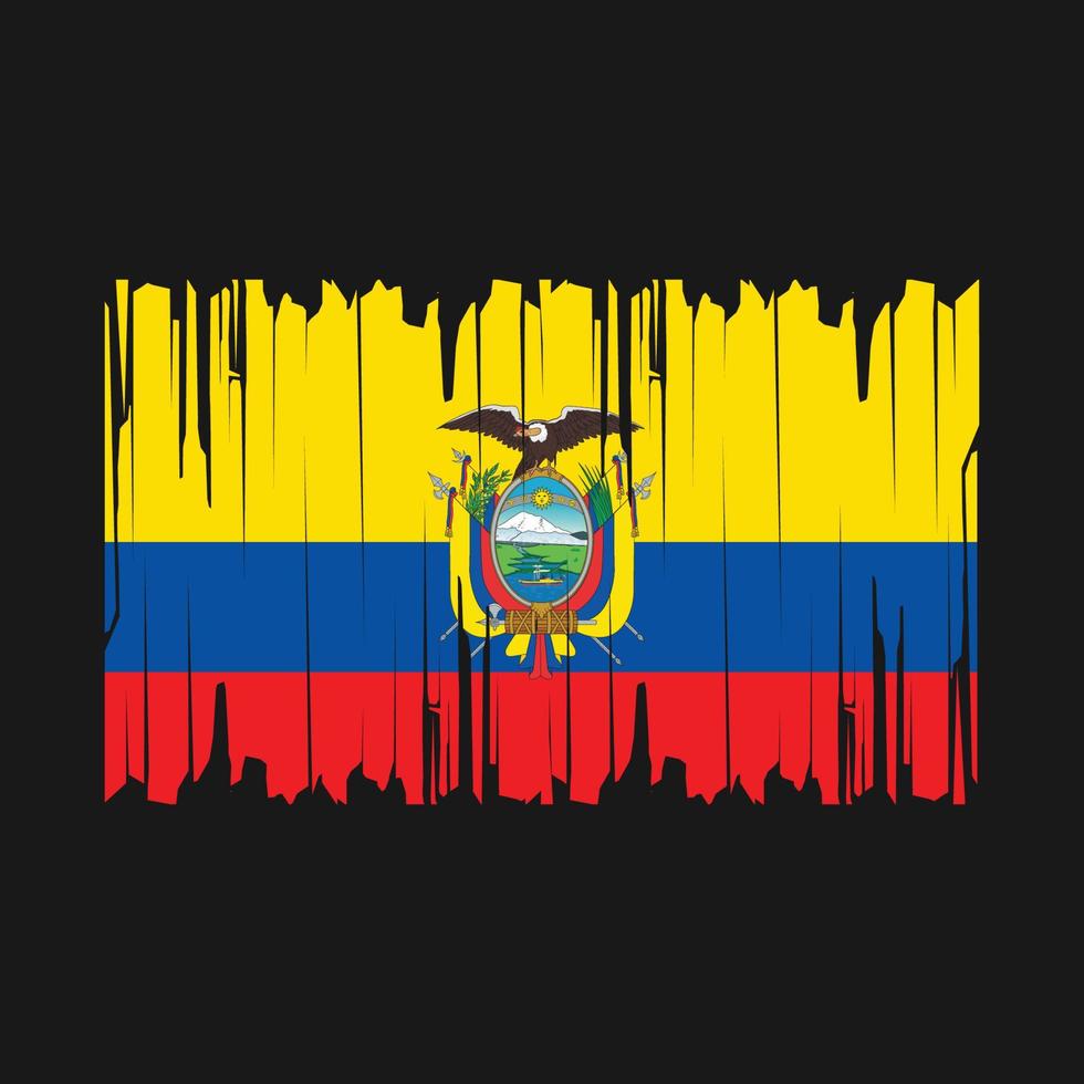 vector de pincel de bandera de ecuador