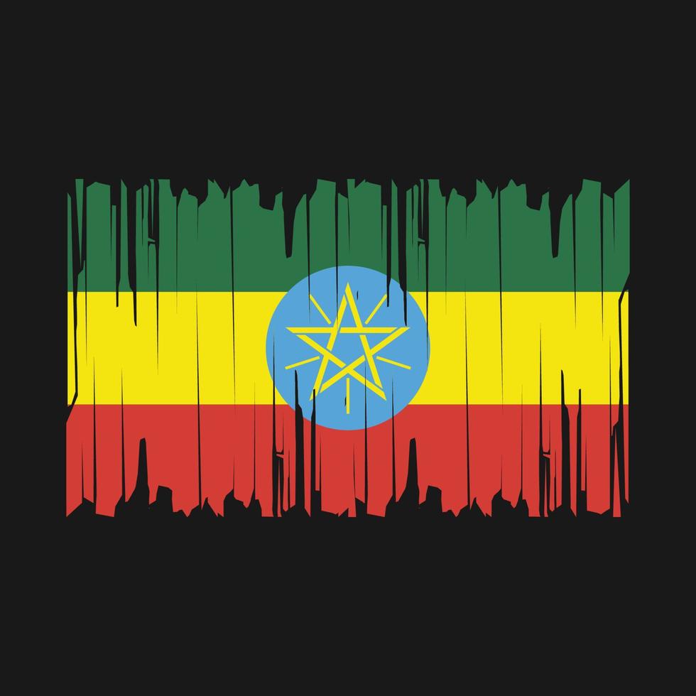 Ethiopia Flag Brush Vector