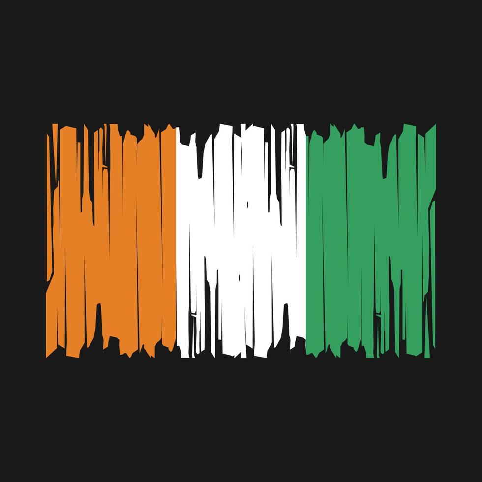 Ivory Coast Flag Brush Vector