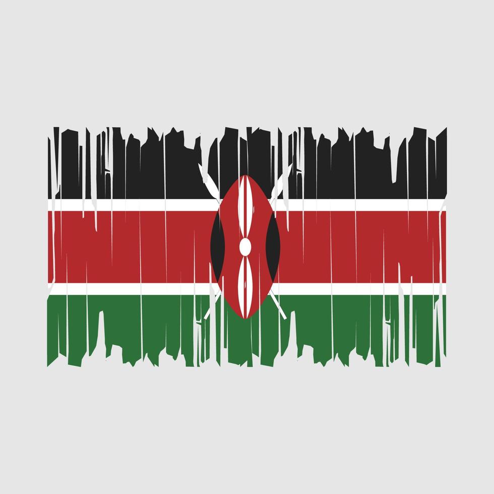 Kenya Flag Brush Vector