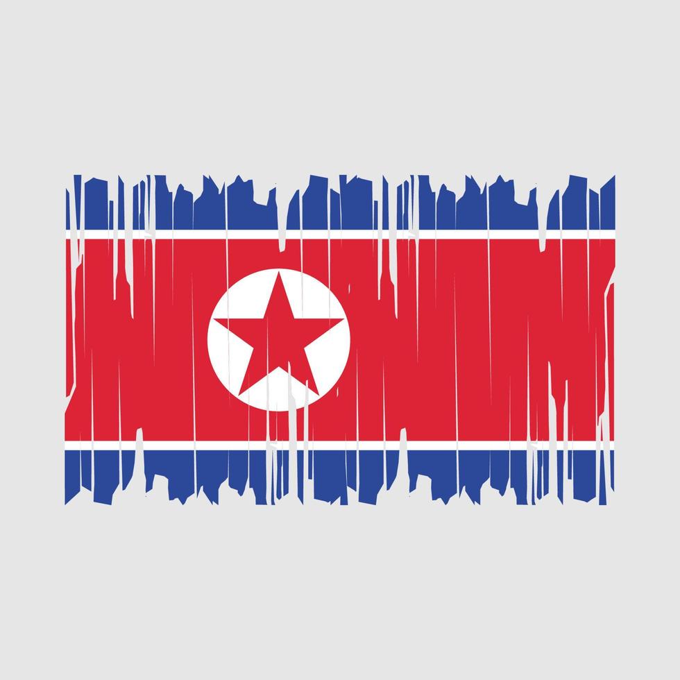 North Korea Flag Brush Vector