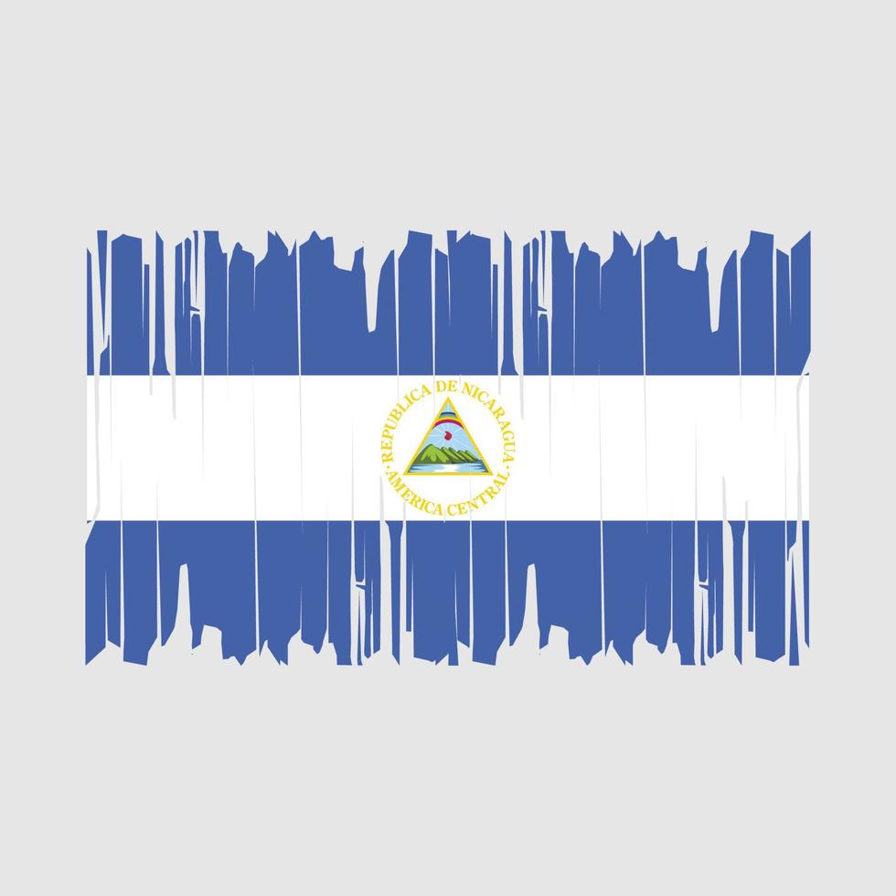 Nicaragua Flag Brush Vector