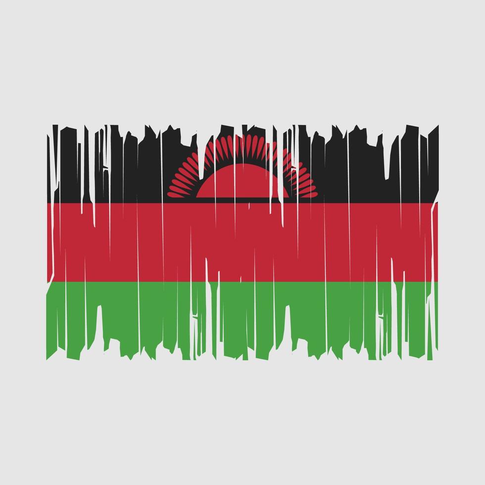 vector de pincel de bandera de malawi