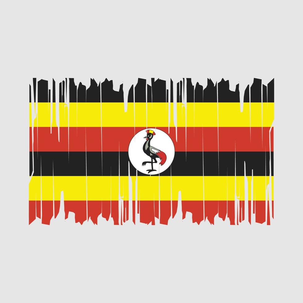 Uganda Flag Brush Vector