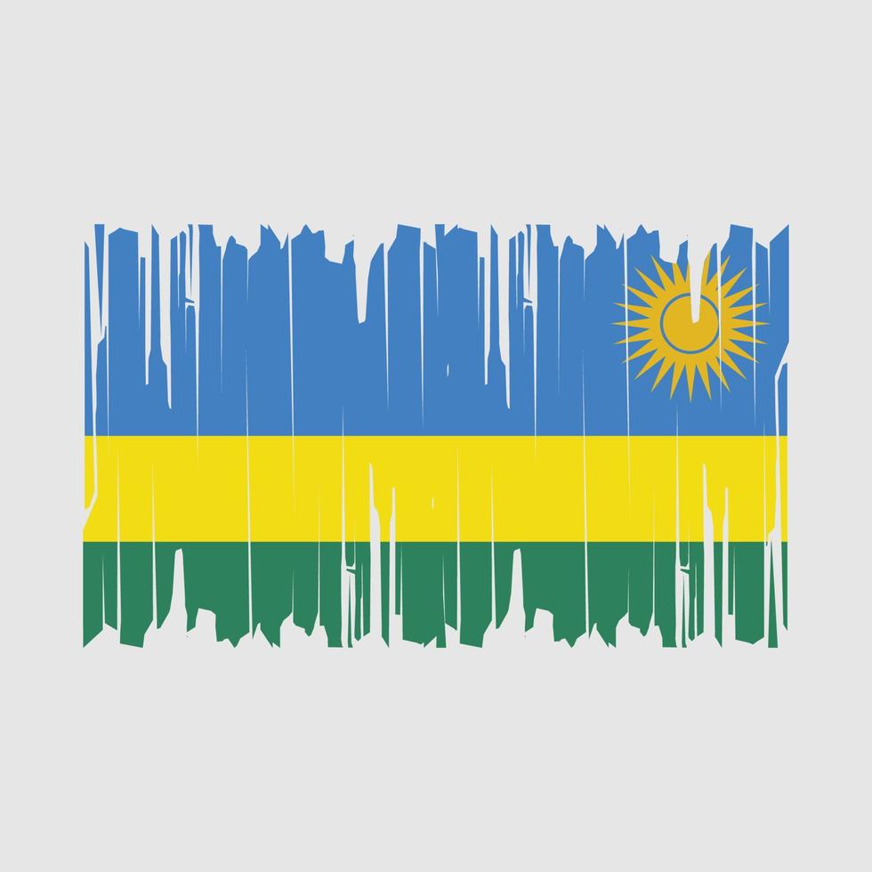 vector de pincel de bandera de ruanda