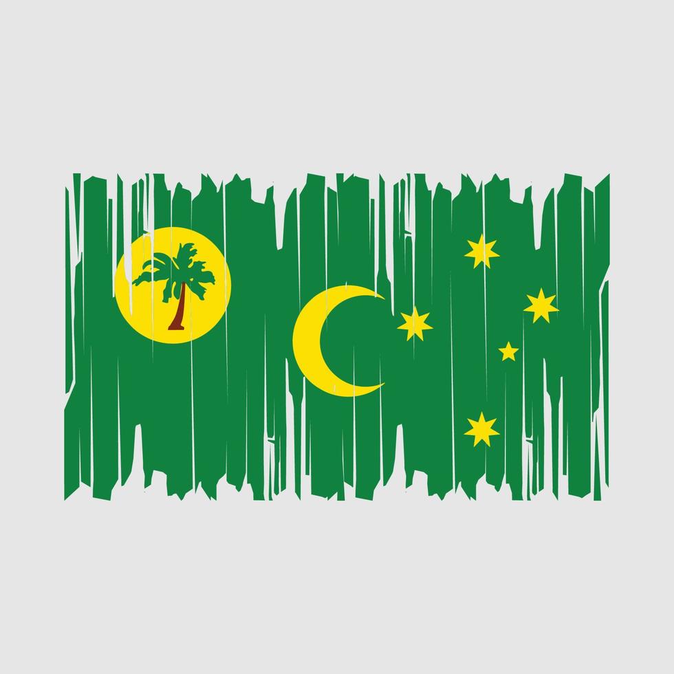 Cocos Islands Flag Brush Vector