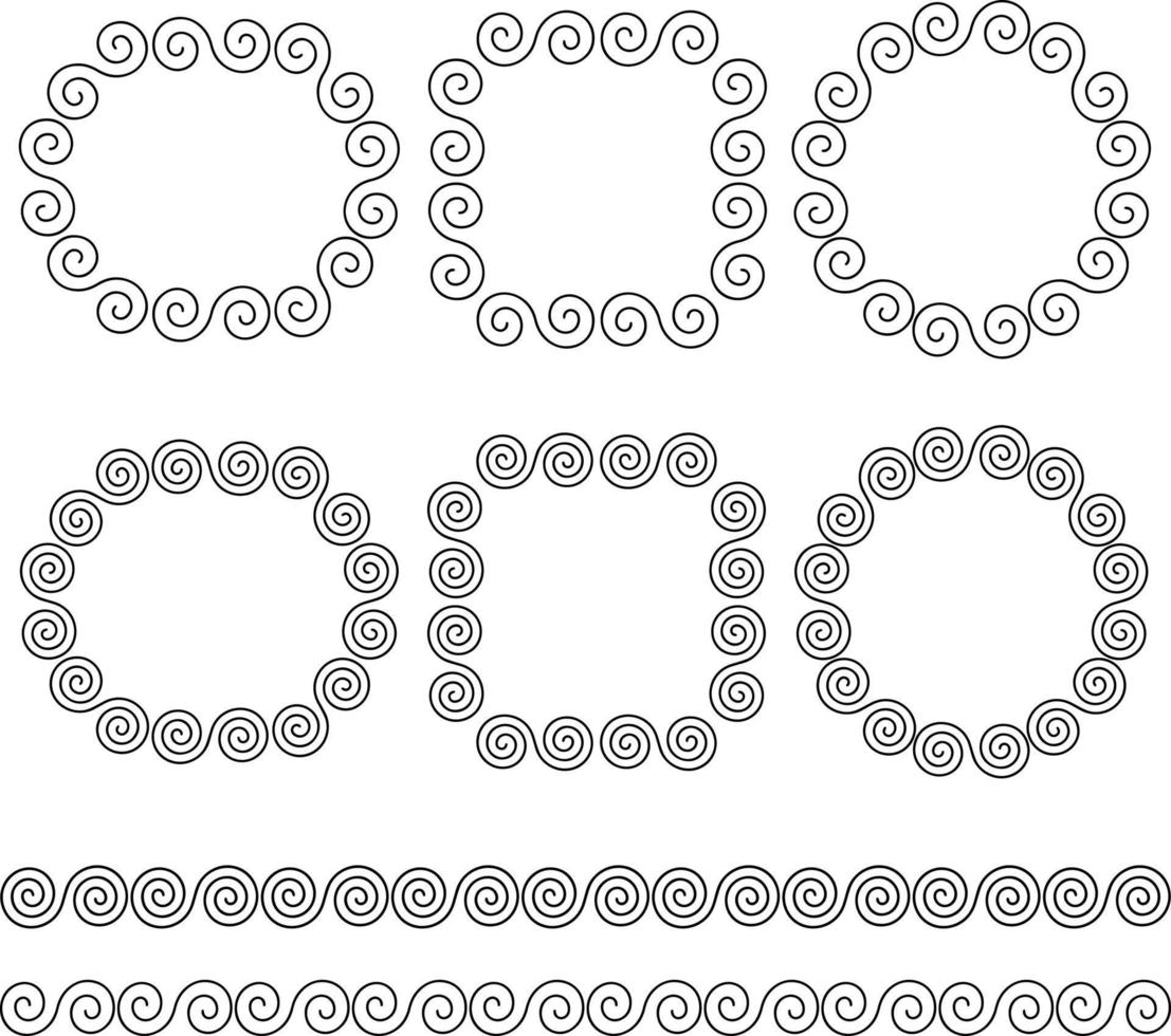 black scroll frames and border patterns 21484919 Vector Art at Vecteezy