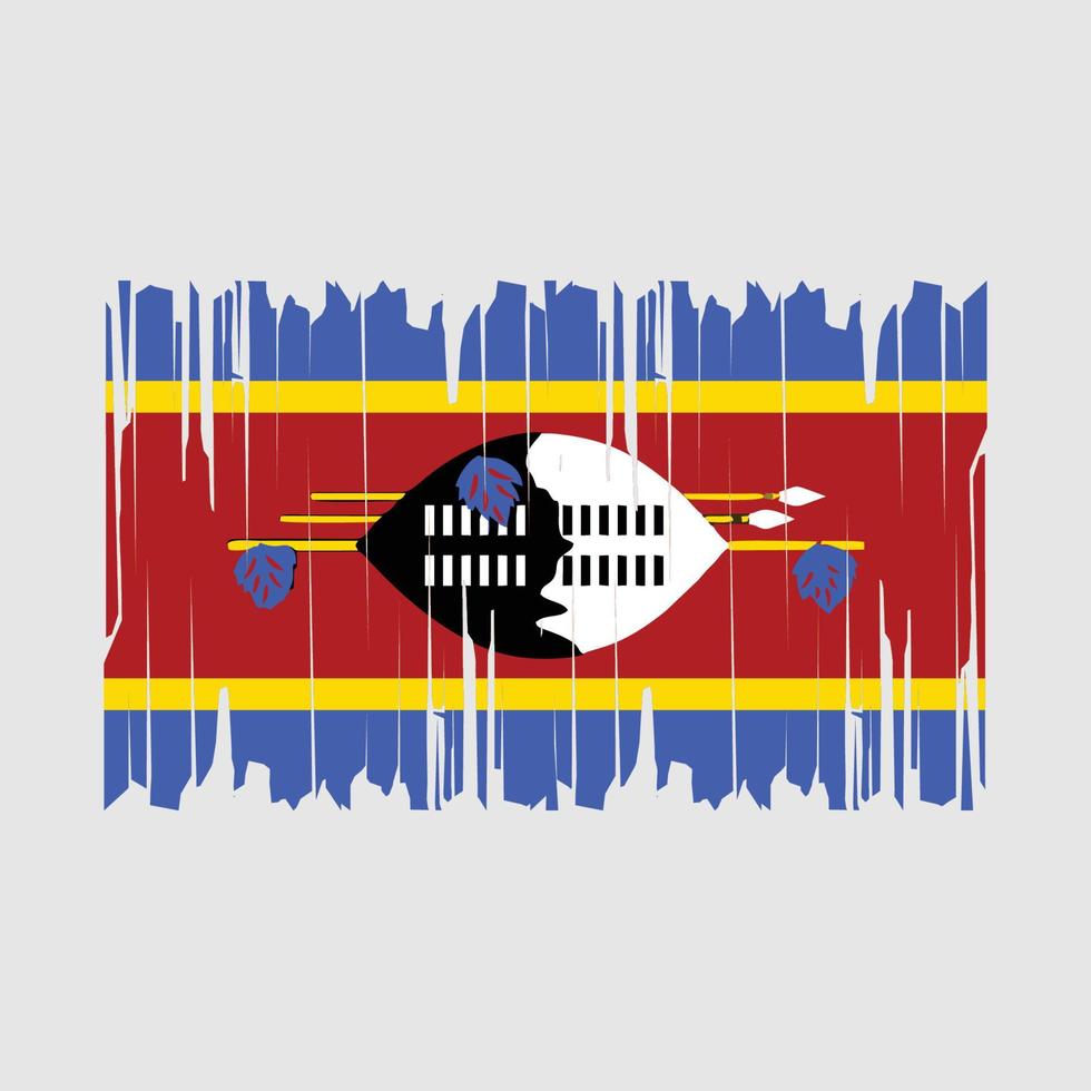 Swaziland Flag Brush Vector