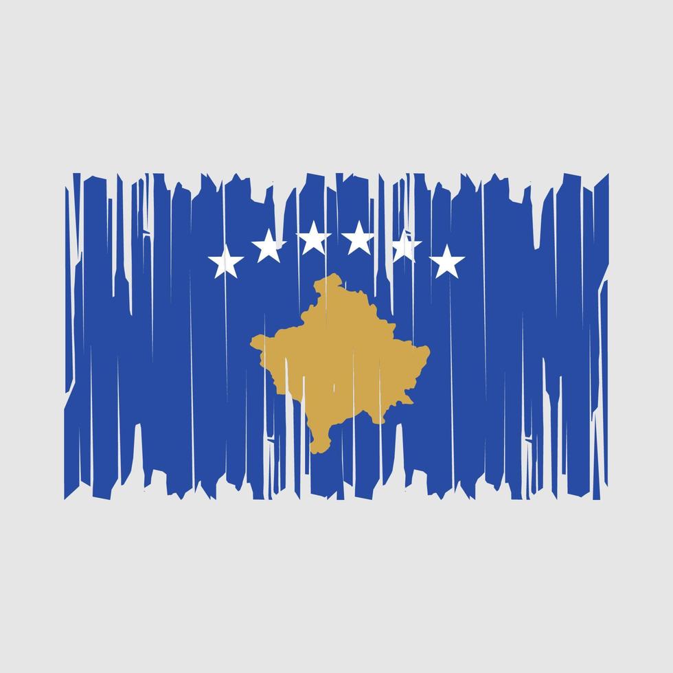 Kosovo Flag Brush Vector