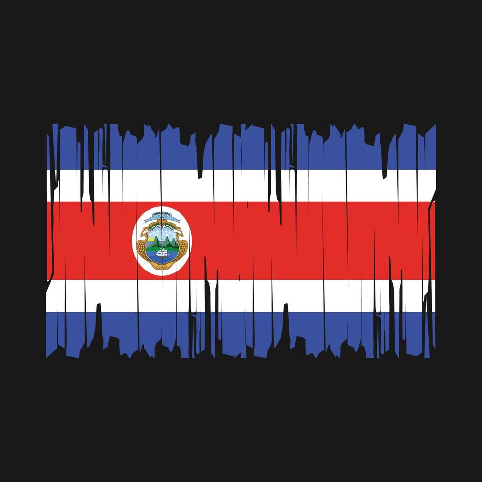 Costa Rica Flag Brush Vector