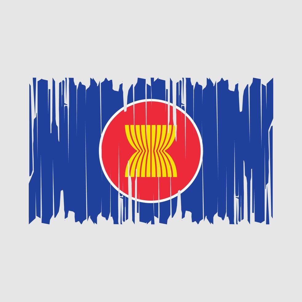 vector de pincel de bandera de la asean