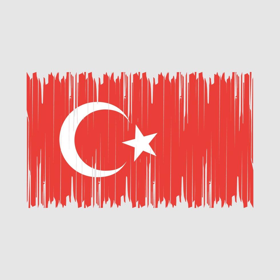 Turkey Flag Brush Vector Illustration