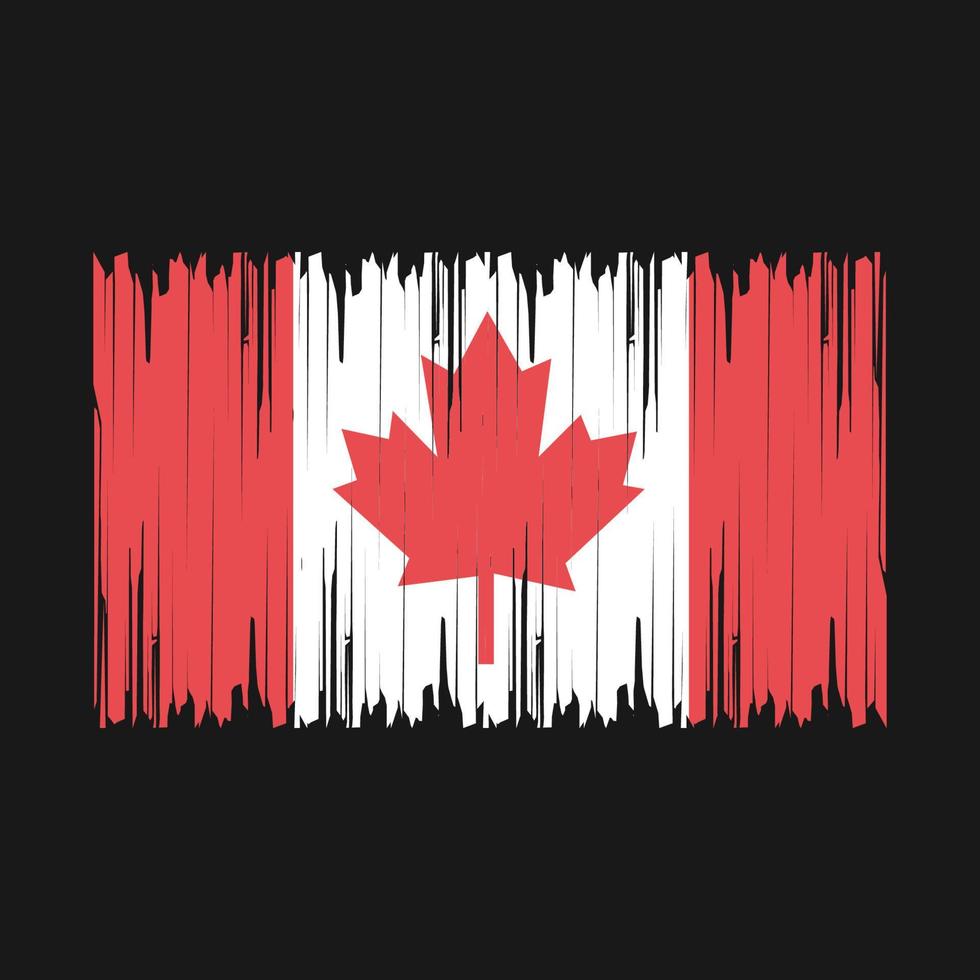 Ilustración de vector de pincel de bandera de canadá