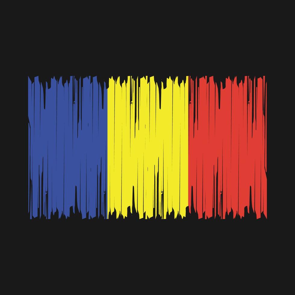 Romania Flag Brush Vector Illustration