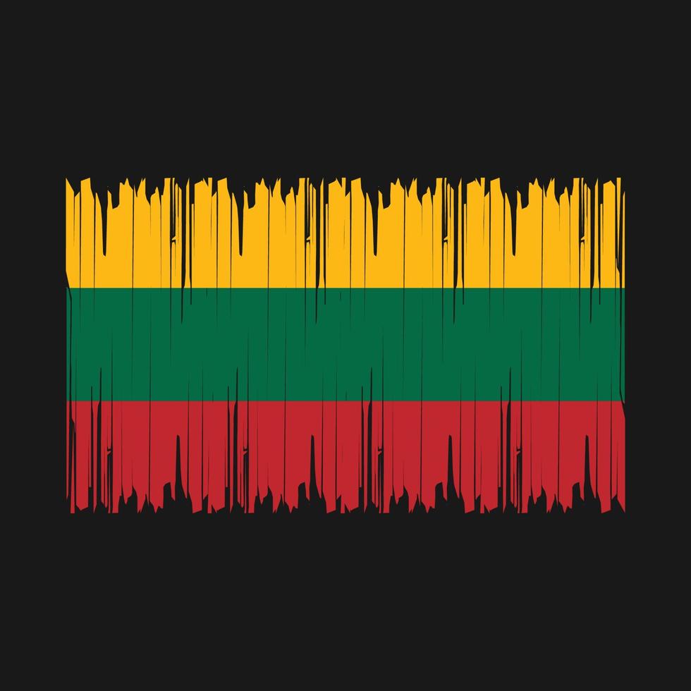 Lithuania Flag Brush Vector Illustration