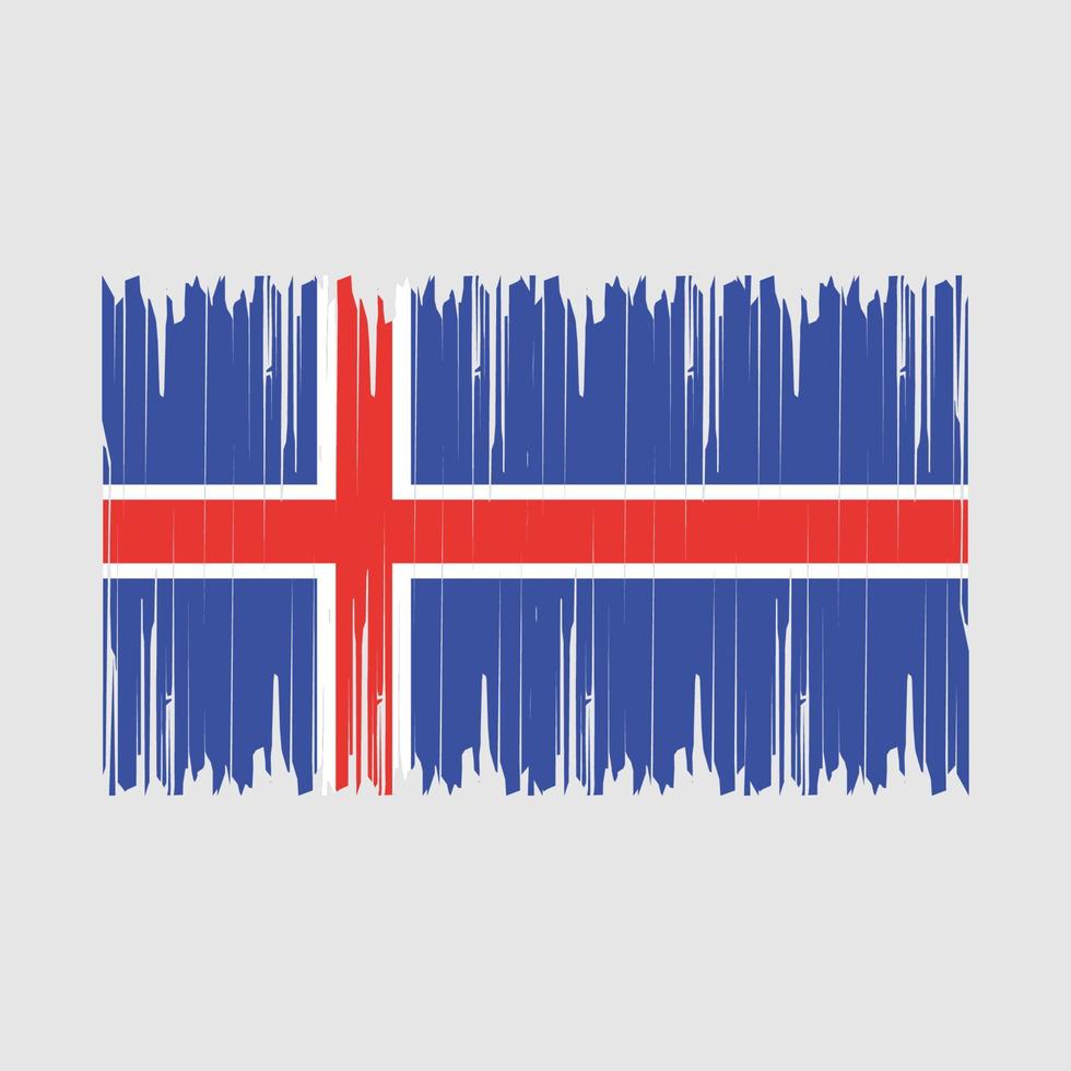 Iceland Flag Brush Vector Illustration