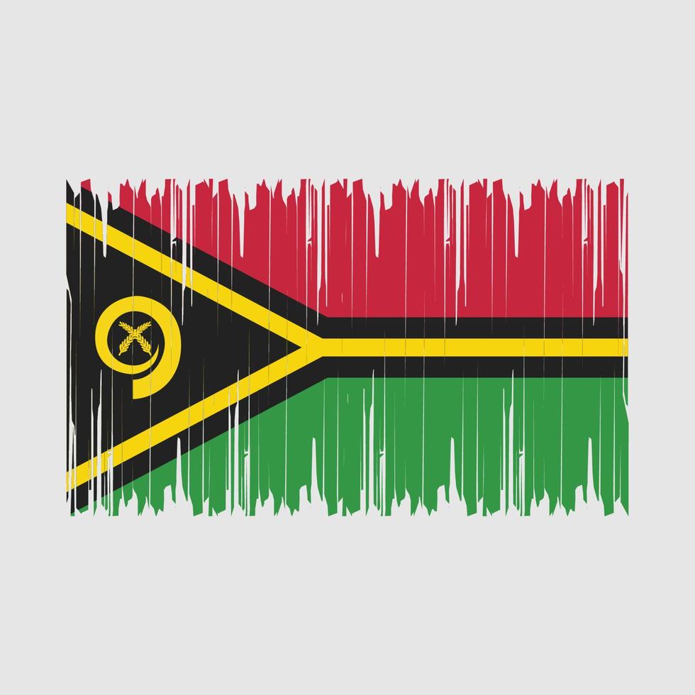 Vanuatu Flag Brush Vector Illustration