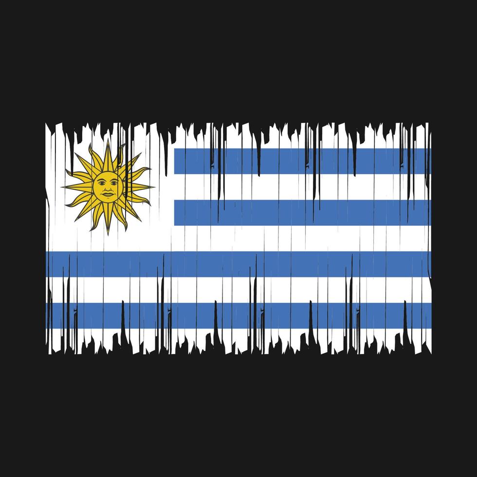 ilustración de vector de pincel de bandera de uruguay