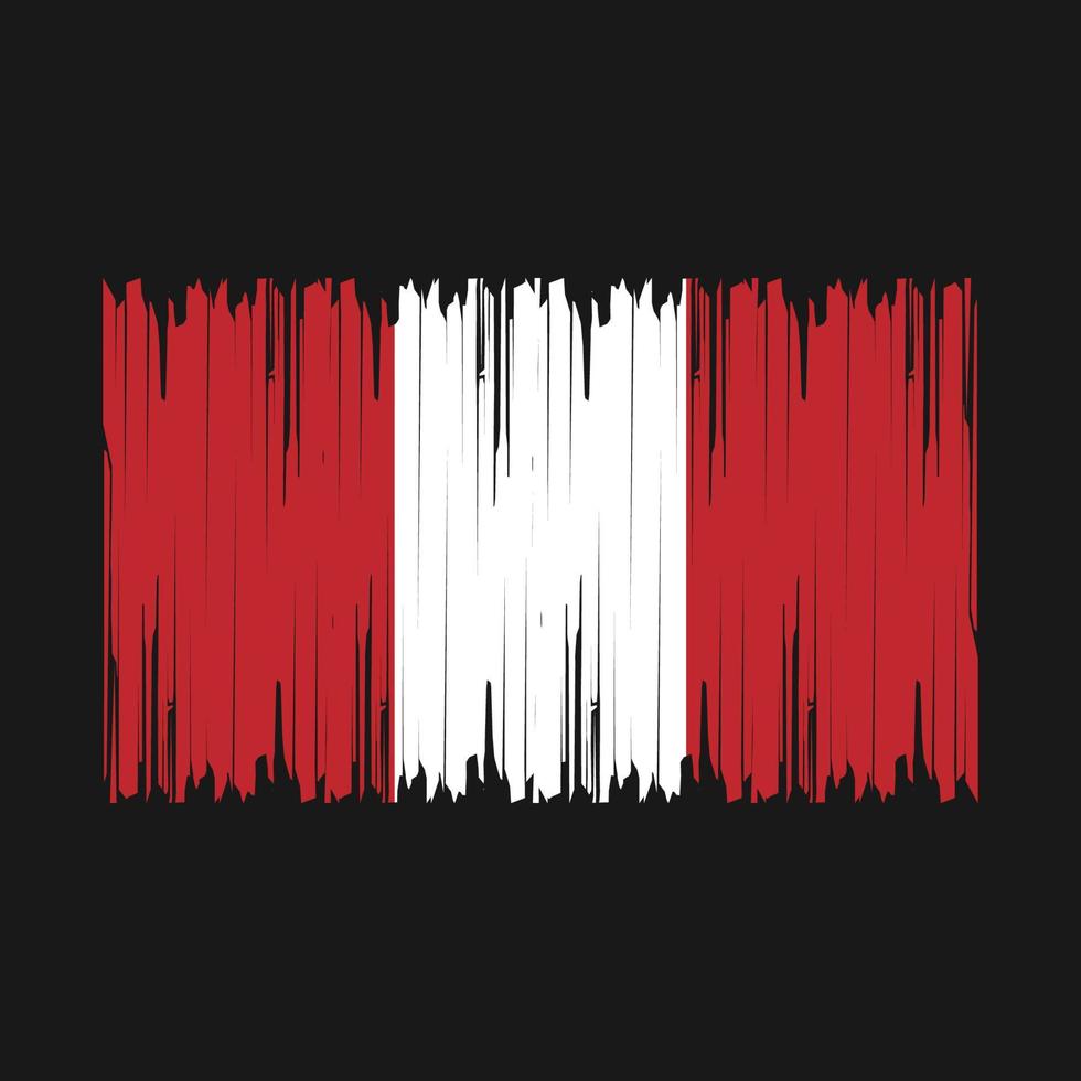 Peru Flag Brush Vector Illustration