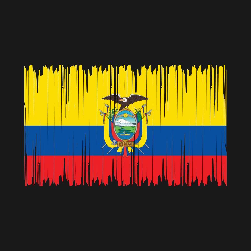 ilustración de vector de pincel de bandera de ecuador