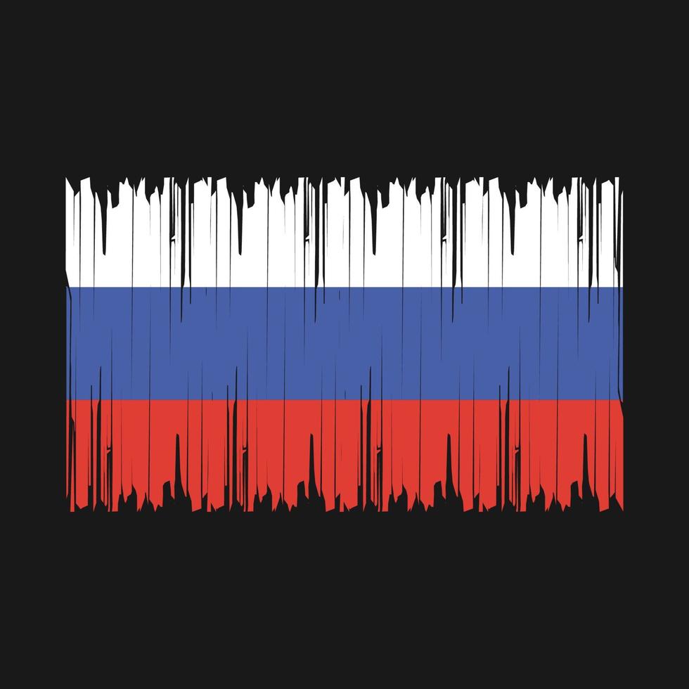 Ilustración de vector de cepillo de bandera de rusia