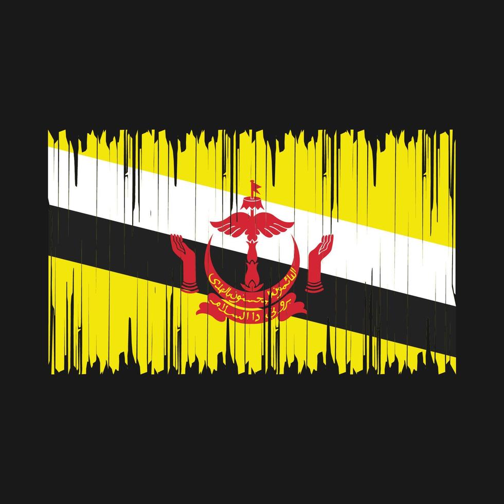 Brunei Flag Brush Vector Illustration