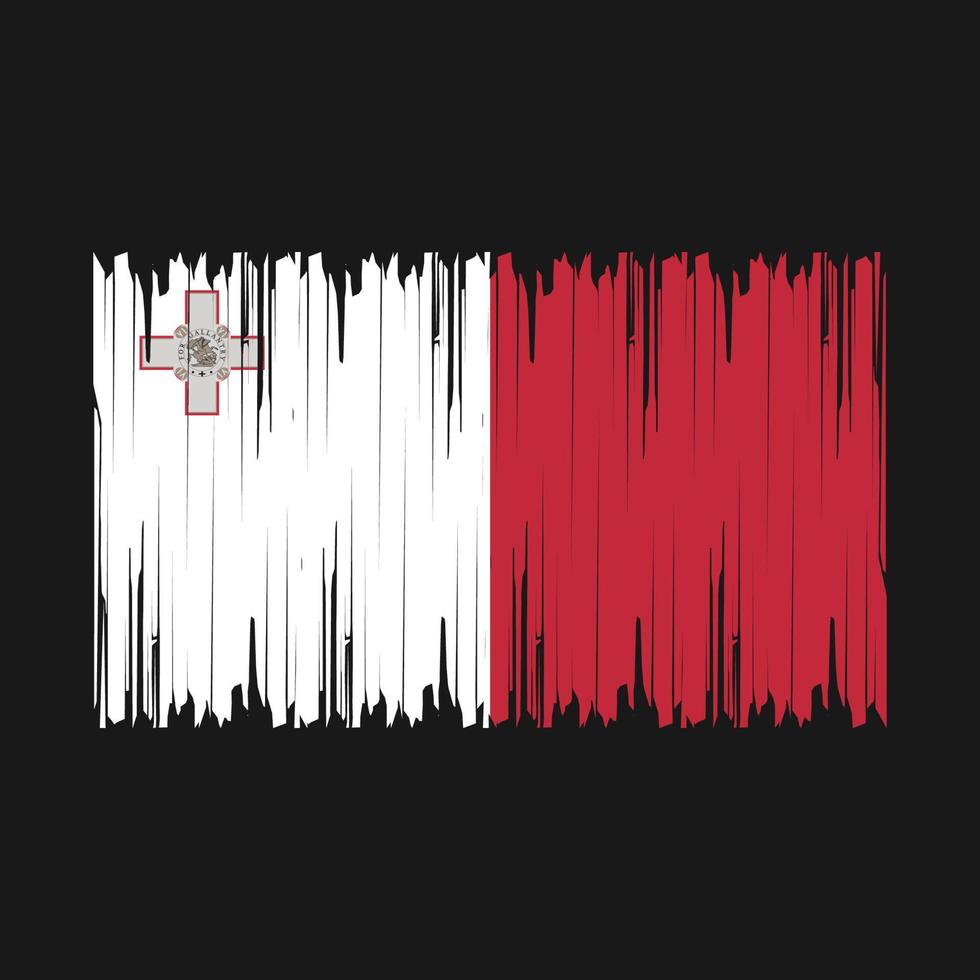 ilustración de vector de pincel de bandera de malta