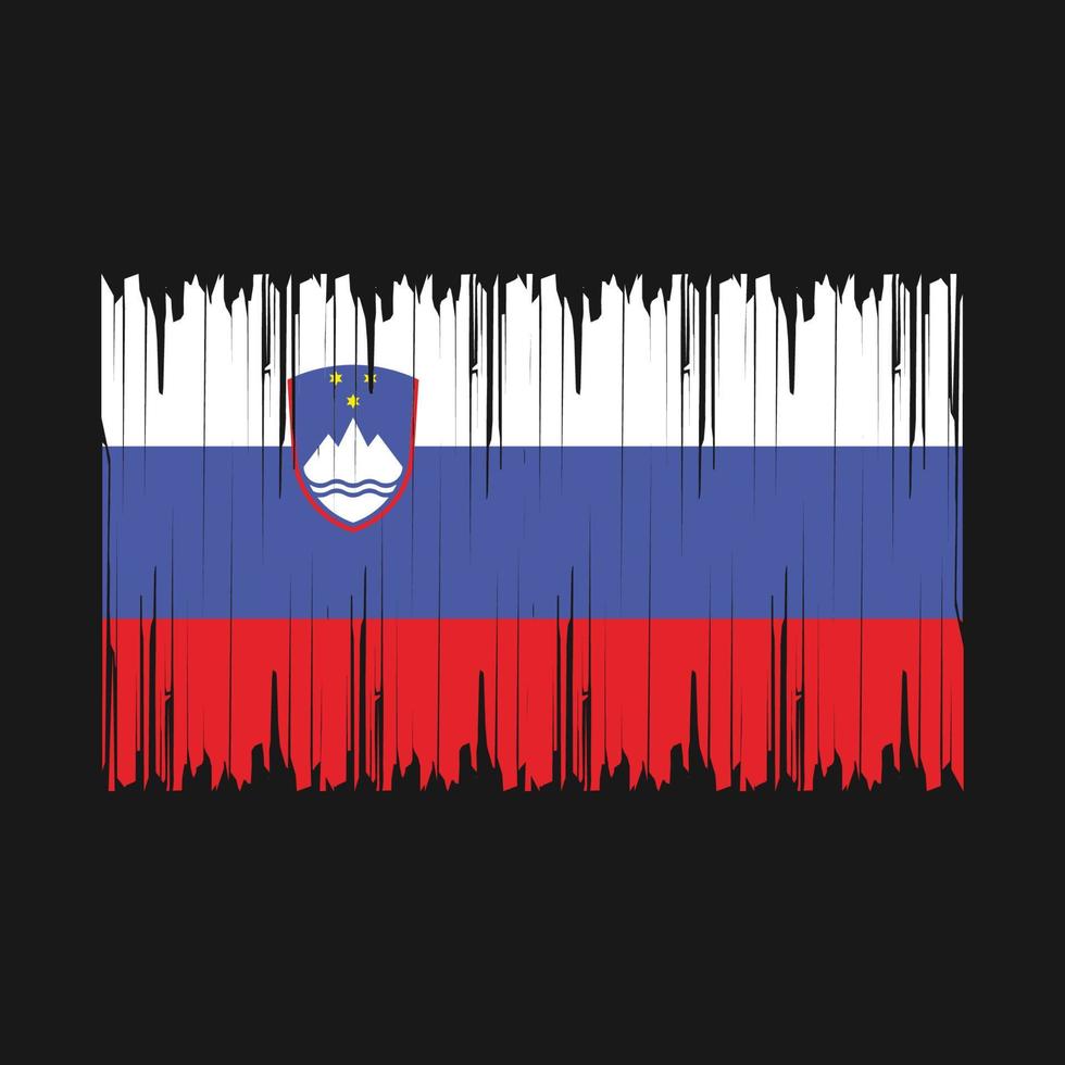 Slovenia Flag Brush Vector Illustration