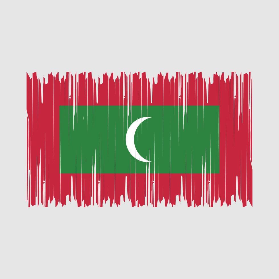 Maldives Flag Brush Vector Illustration