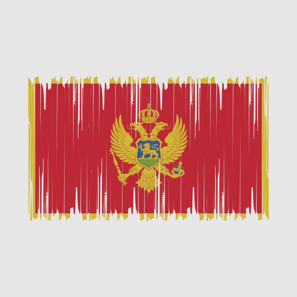 Montenegro Flag Brush Vector Illustration