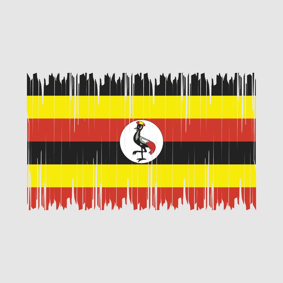 Uganda Flag Brush Vector Illustration