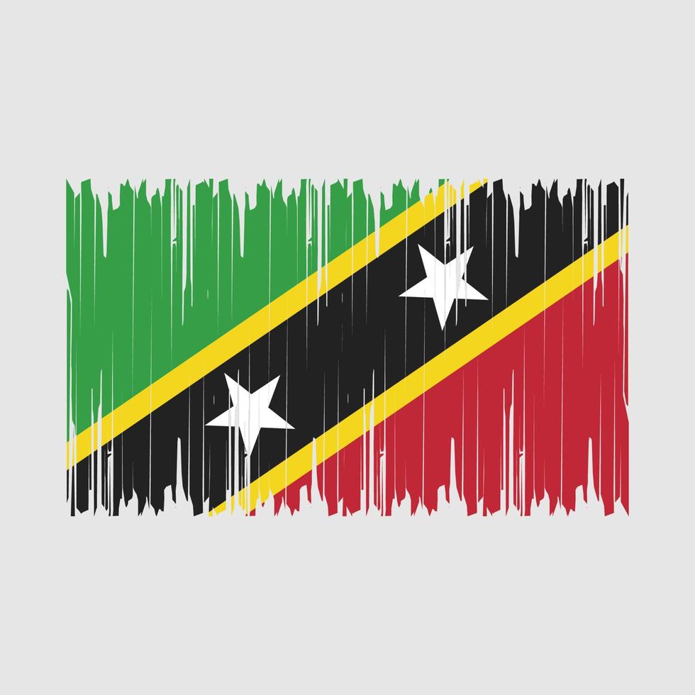 Saint Kitts Flag Brush Vector Illustration