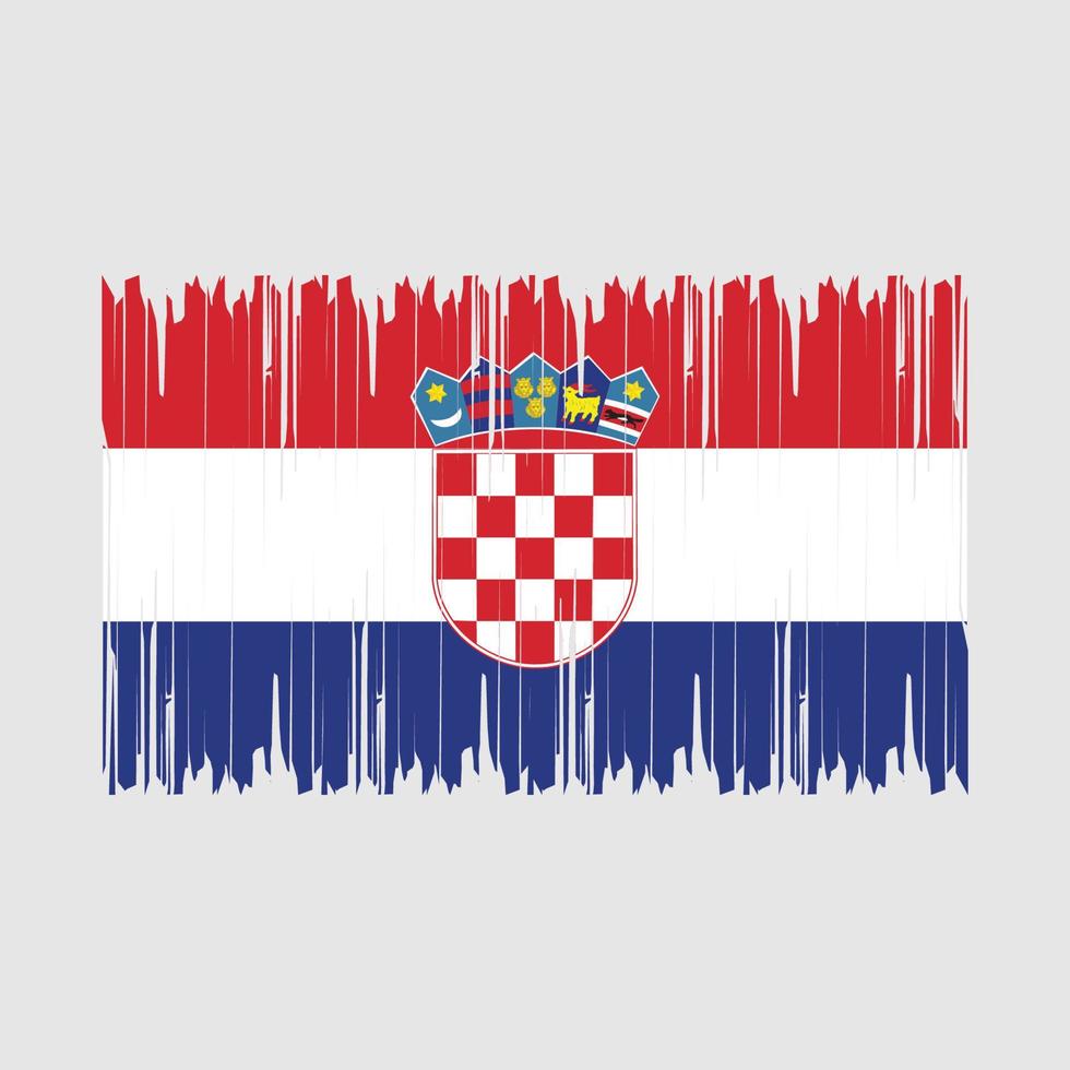 Croatia Flag Brush Vector Illustration