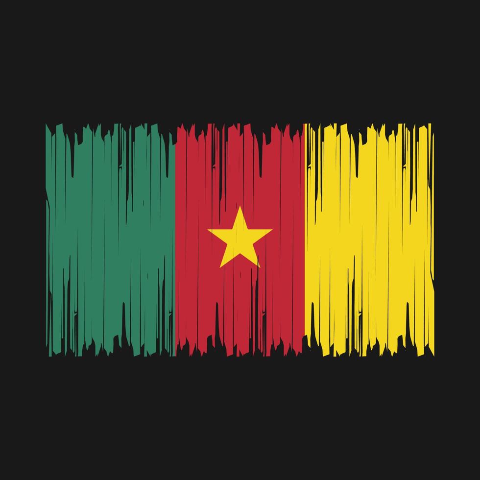 Cameroon Flag Brush Vector Illustration
