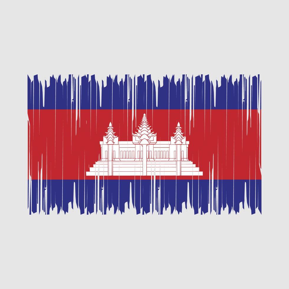 Cambodia Flag Brush Vector Illustration