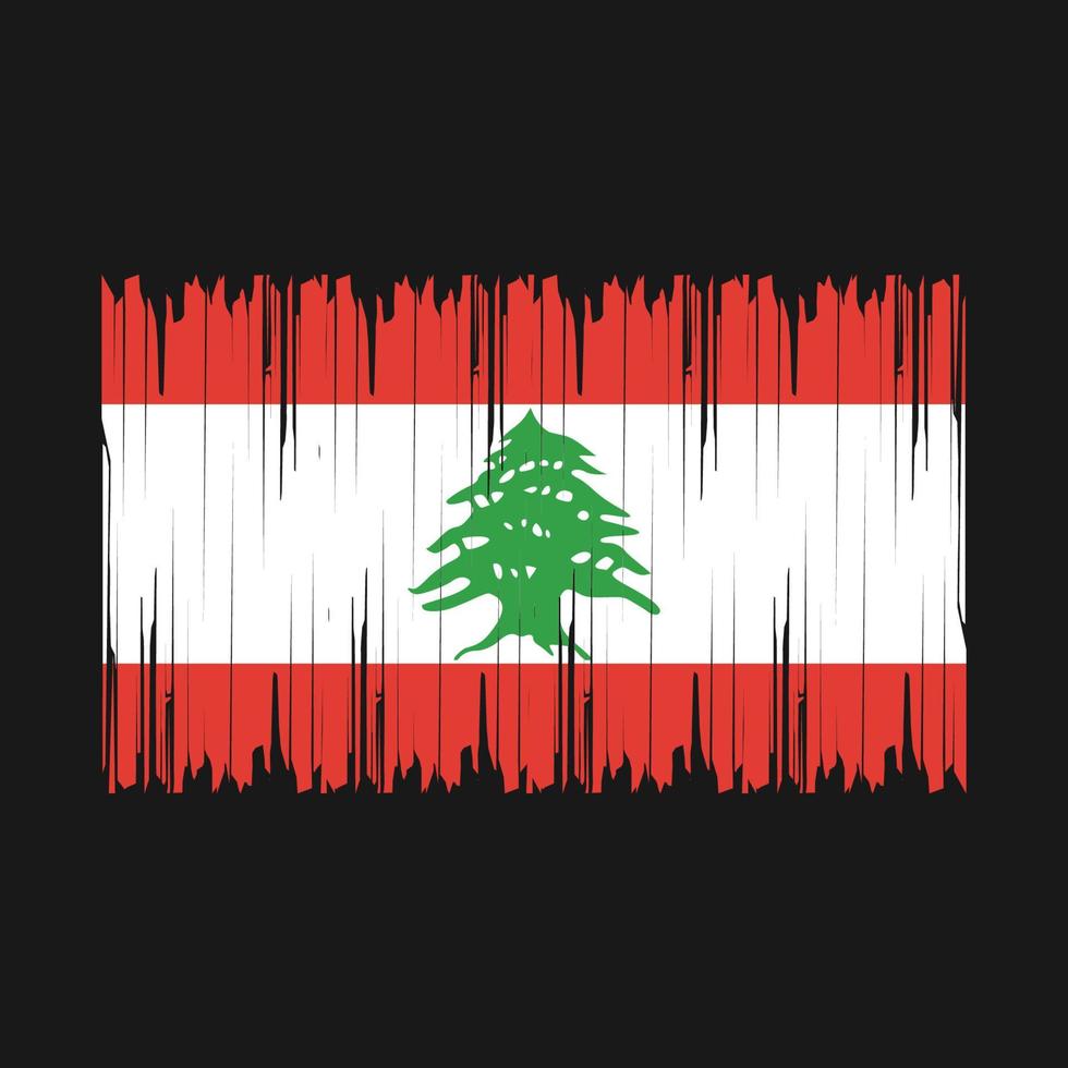 Lebanon Flag Brush Vector Illustration