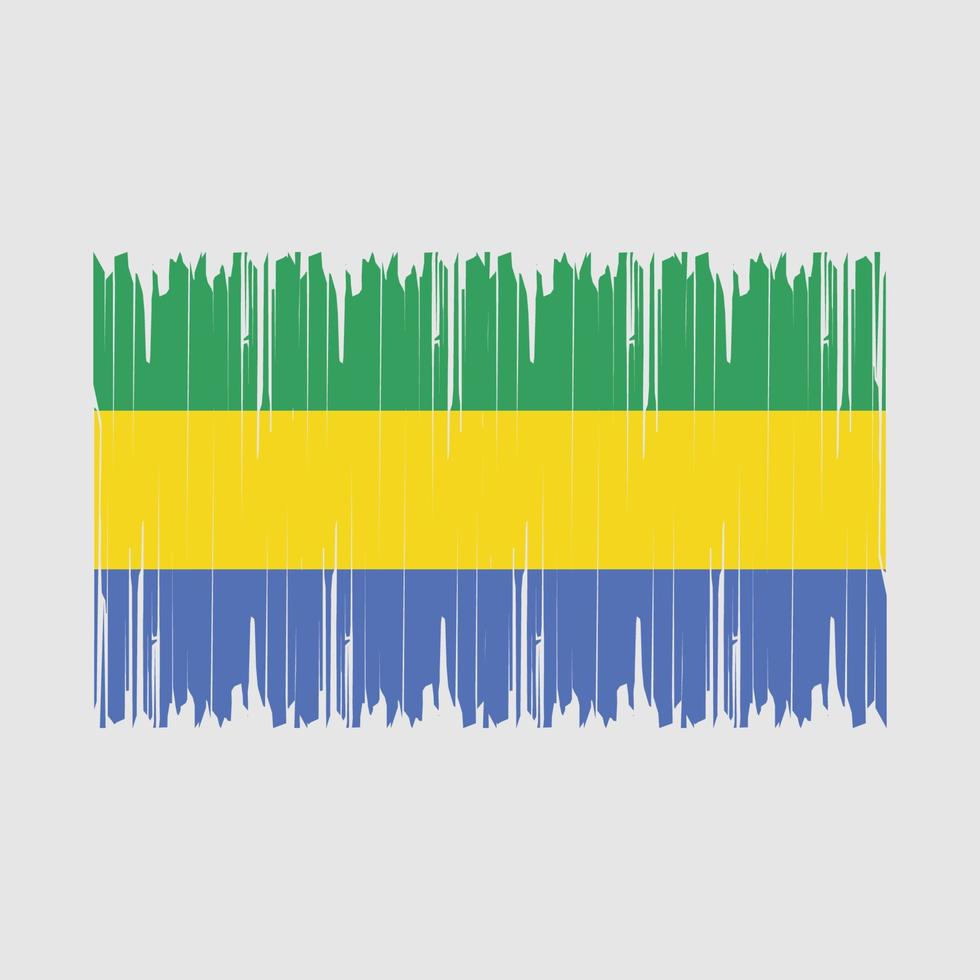 Gabon Flag Brush Vector Illustration