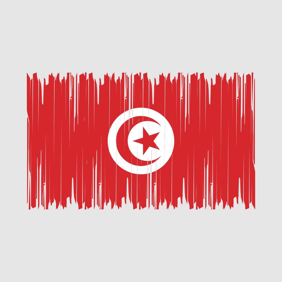 Tunisia Flag Brush Vector Illustration