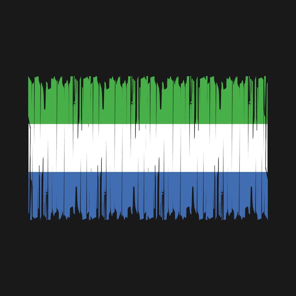 Sierra Leone Flag Brush Vector Illustration