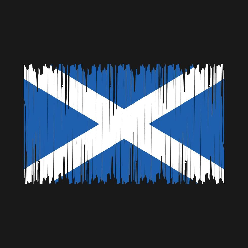 Scotland Flag Brush Vector Illustration