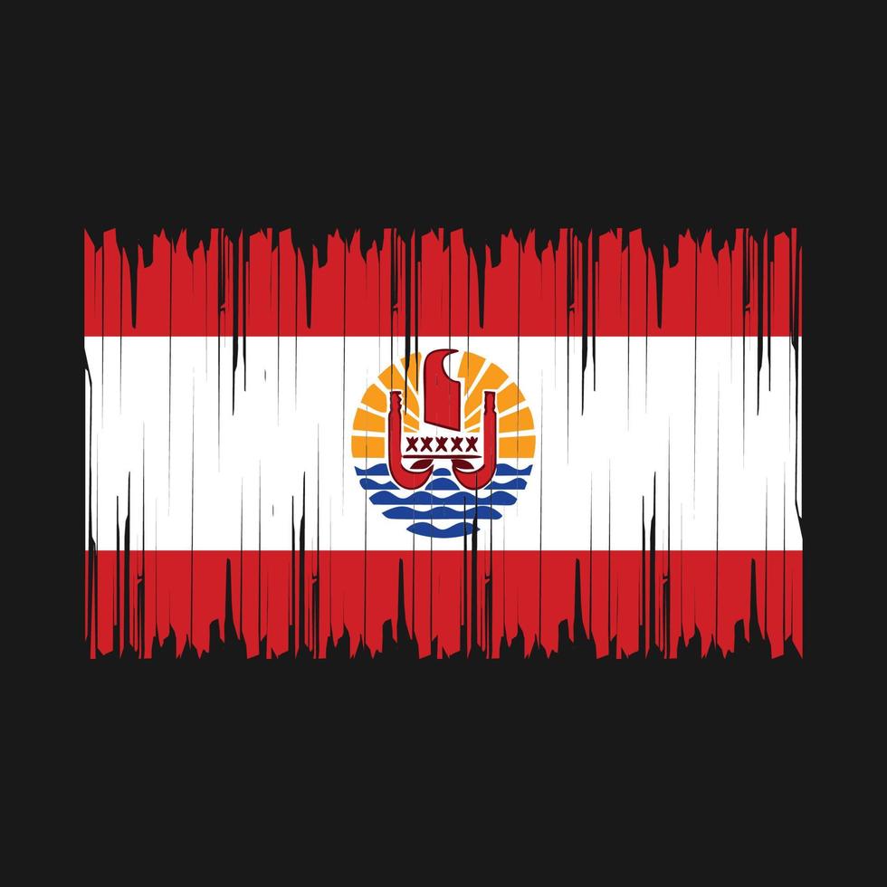 French Polynesia Flag Brush Vector Illustration
