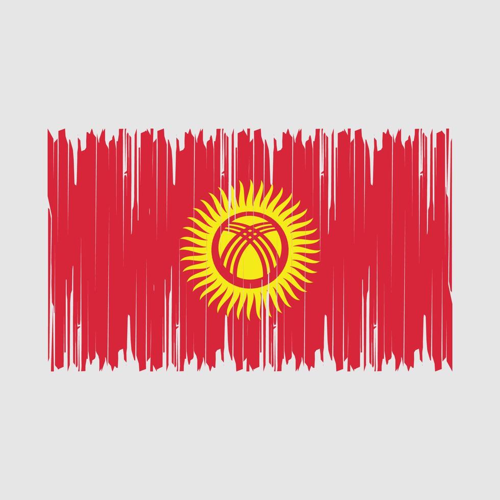 Kyrgyzstan Flag Brush Vector Illustration