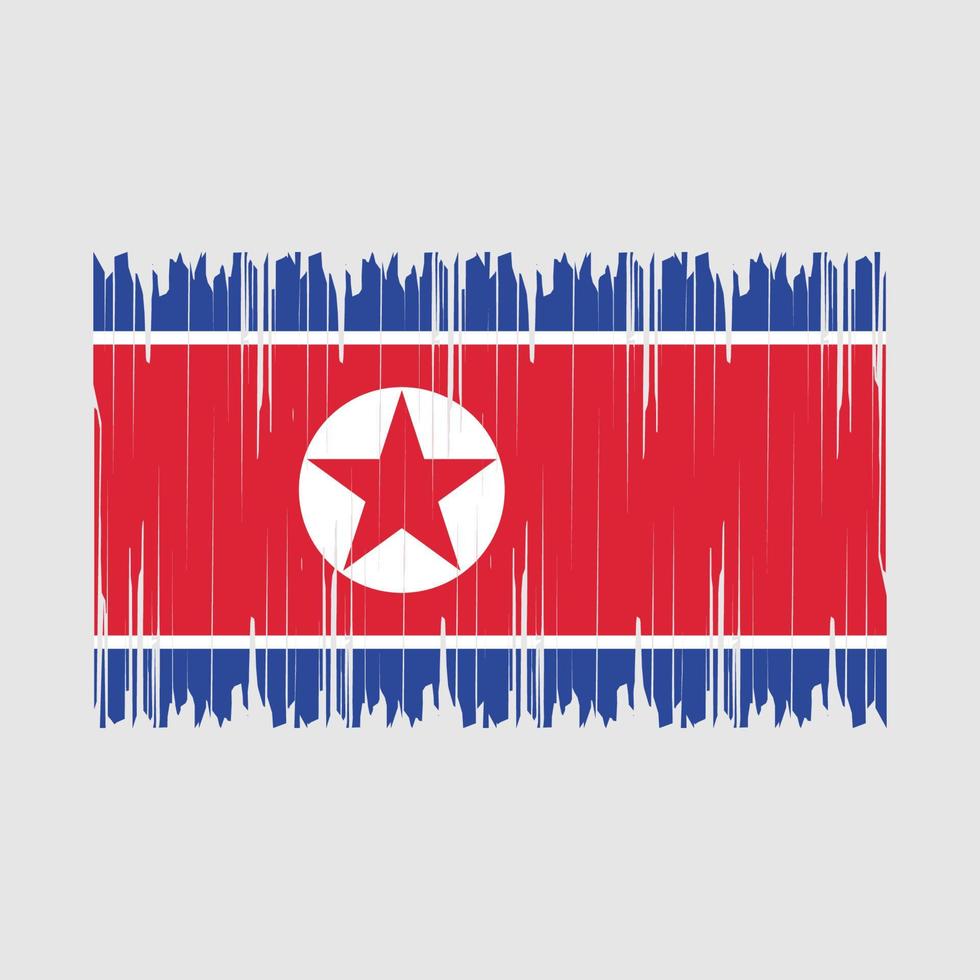 North Korea Flag Brush Vector Illustration