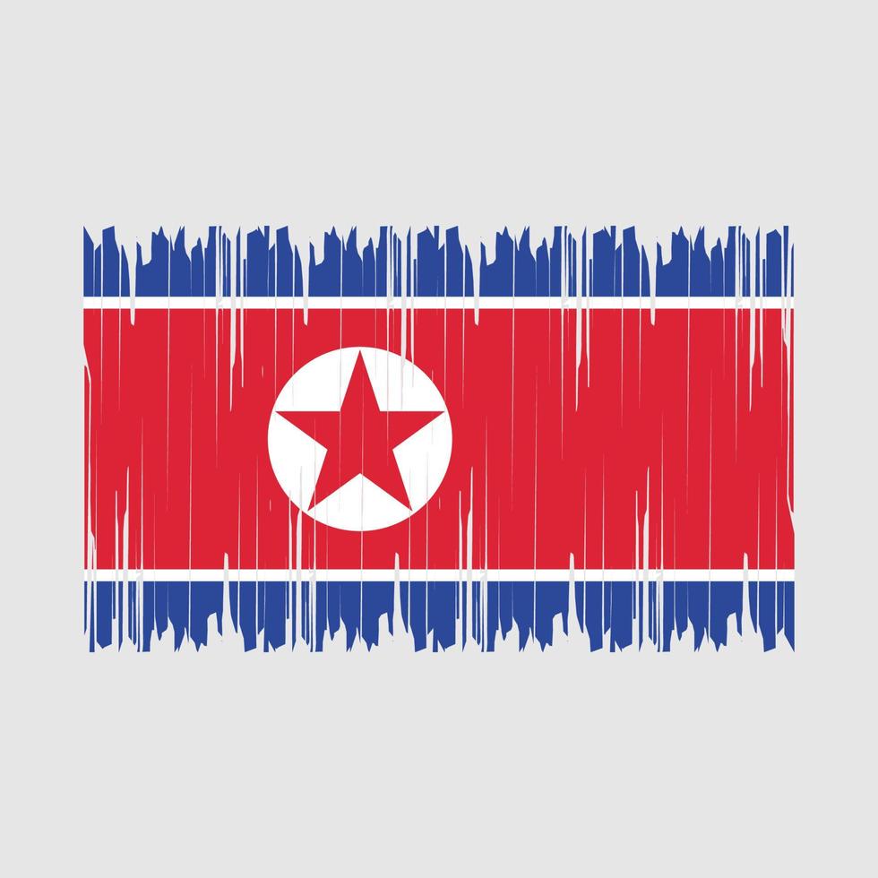 ilustración de vector de pincel de bandera de corea del norte