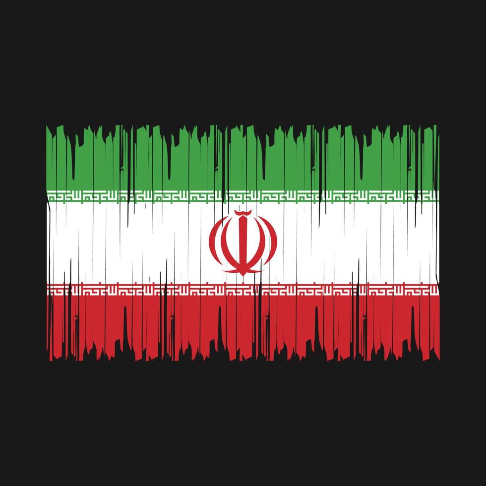 Iran Flag Brush Vector Illustration