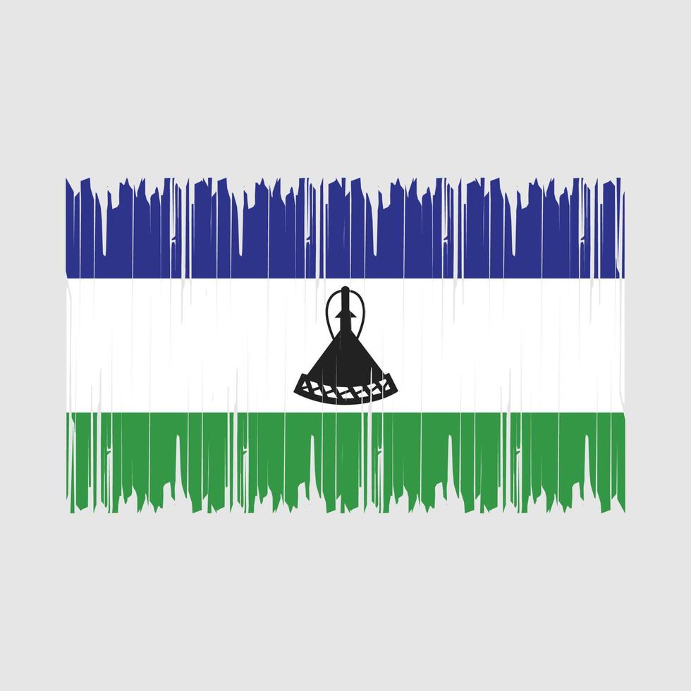 Lesotho Flag Brush Vector Illustration