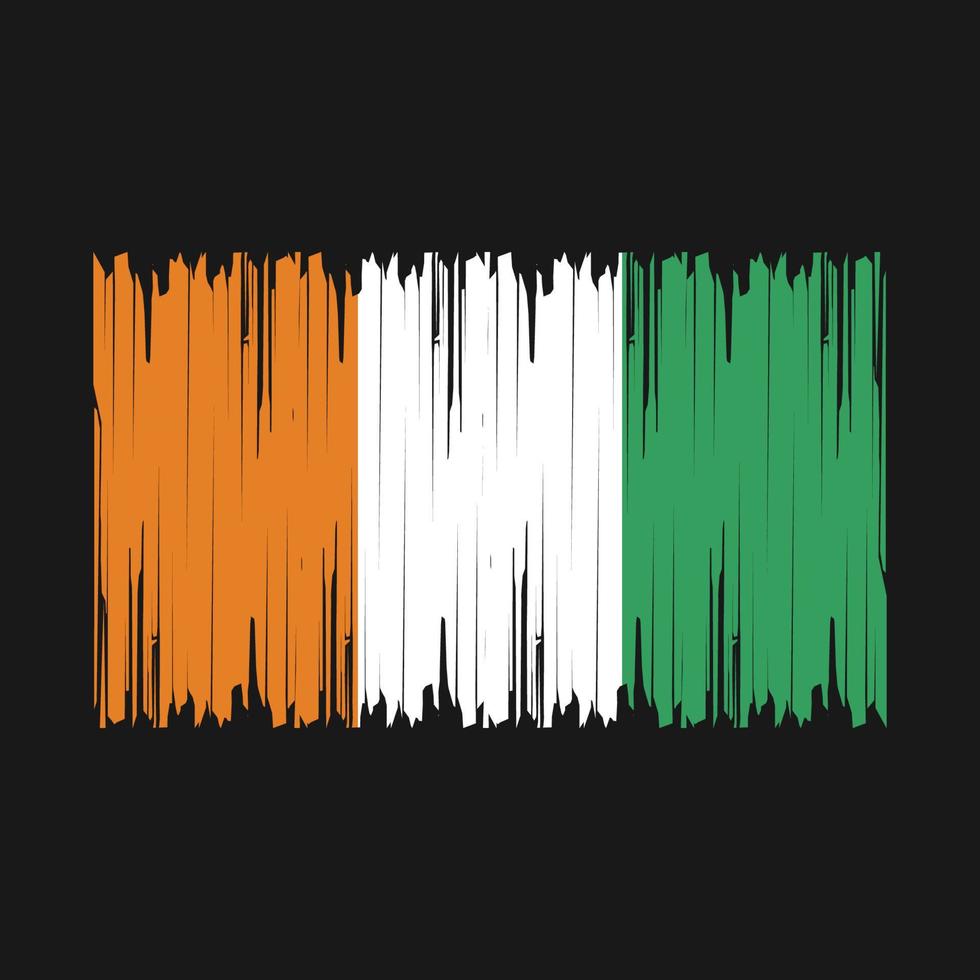 Ivory Coast Flag Brush Vector Illustration