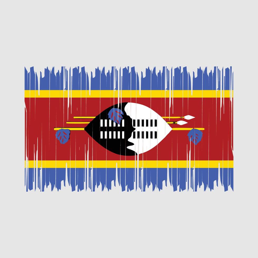 Swaziland Flag Brush Vector Illustration